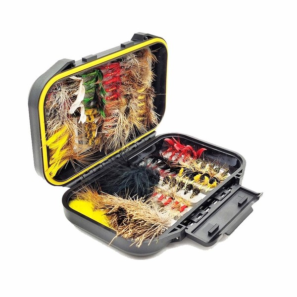 Kylebooker 100pcs Fly Fishing Flies Assortment Kit Dry Wet Flies