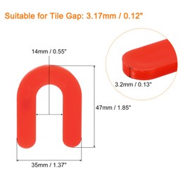 uxcell 50Pcs Wall Floor Tile Plastic U Type Spacers Tiling Tools 3.17mm 1/8 Inch Tile Spacers for Ceramic Tiles Installation, Red