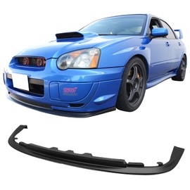 Front Bumper Lip Compatible With 2004-2005 SUBARU IMPREZA WRX STI, Sti Style PP Black Front Lip Spoiler Splitter by IKON MOTORSPORTS
