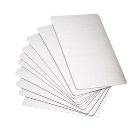 uxcell Blank Metal Card 88x53x0.4mm Brushed 201 Stainless Steel Plate for DIY Laser Printing Engraving Silver Tone 15 Pcs