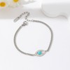 meosked Dainty Gold/Silver Evil Eye Bracelets for Women (silver)