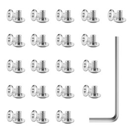 20 Sets Binding Screws, M6 Furniture Joint Connector Bolt & Cap Nut Kit Use, Barrel Nuts Bolts, Nuts and Bolts for Outdoor Furniture (Steel)