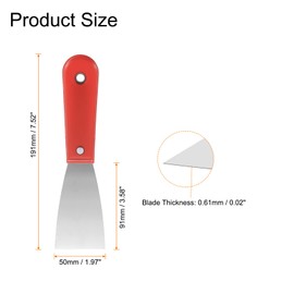 HARFINGTON Putty Knife 2" Width Carbon Steel Blade Metal Putty Scraper, Flexible Plaster Spatula for Drywall Repair and Spackling, Red