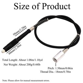 Flexible Drill Extension Shaft with Keyless Chuck, Flex Shaft Adapter Attachment, for Rotary Grinder Tool, Die Grinder Bits, and Electric Grinder Accessory