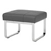 Studio Designs Home Allure Blended Leather Ottoman in Smoke Gray