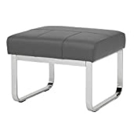 Studio Designs Home Allure Blended Leather Ottoman in Smoke Gray
