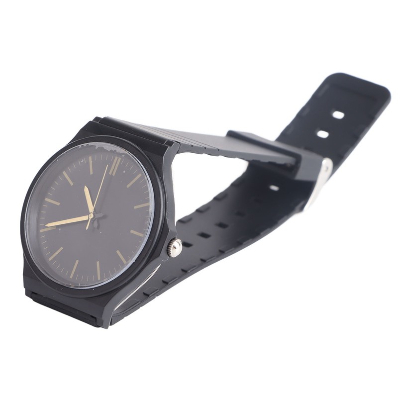 Waterproof Quartz Watch with Rubber Strap Adjustable 3 Hands Easy