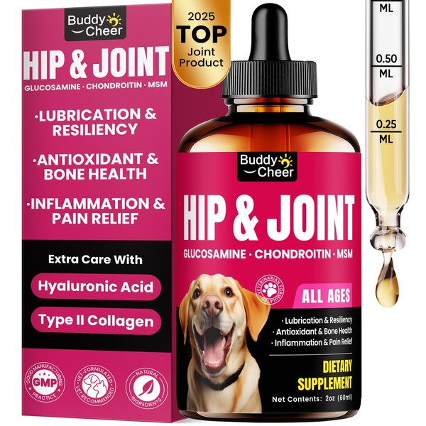 BuddyCheer Liquid Collagen for Dogs Hip & Joint Supplement, Glucosamine