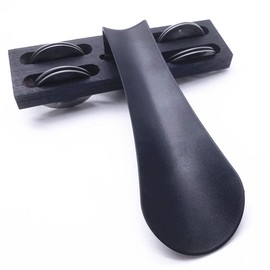 TUOREN Heel Tambourine with Metal Jingle Bell Foot Percussion Musical Instrument for Cajon Box Drum Guitar Playing (Black)