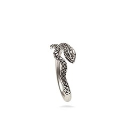 MUSEUM REPRODUCTIONS Egyptian Snake Ring - Silver Finish - Adjustable
