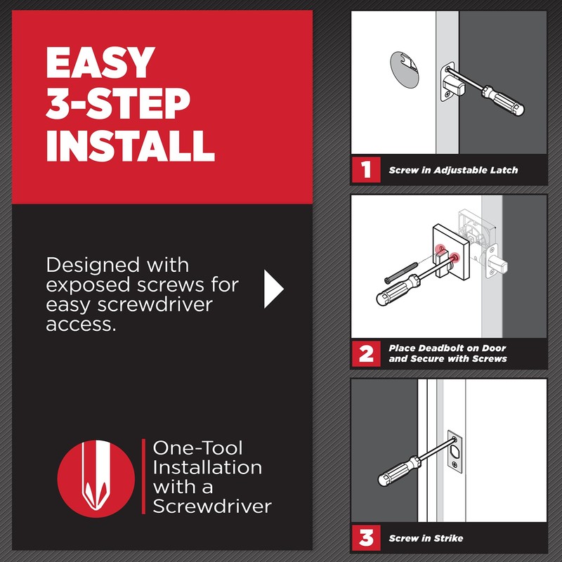 Kwikset Downtown Deadbolt Lock, Matte Black Square Exterior Keyed Front