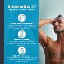 evolve Technologies Evolve 3-Spray 1.5 GPM Handheld Showerhead with ShowerStart TSV in Chrome