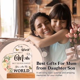 Gifts for Mum, Mother Plaque with Stand Gifts - Best Mum Gifts from Daughter Son, Mum Birthday Gifts, Mum to Be Gifts, New Mum Gifts, Ideal Mothering Day Presents for Mum Stepmum Grandma