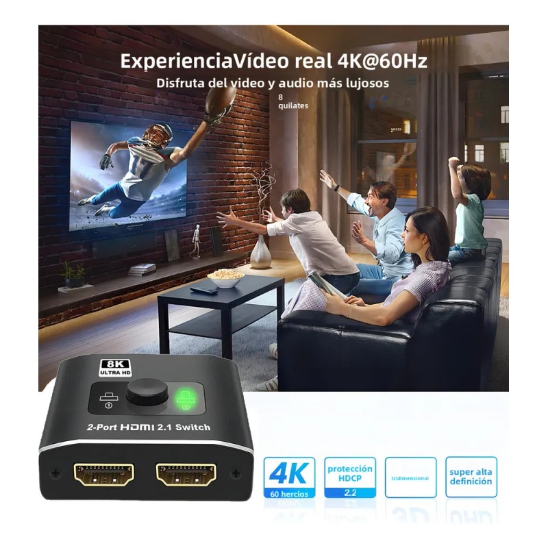 Qzgyoool Switch Splitter Hdmi Bidireccional Calidad De Imagen 4k Dehuka,Adaptador