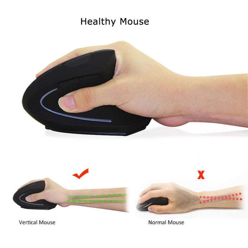Wireless Vertical Ergonomic Optical Mouse Rechargeable Mouse with USB for