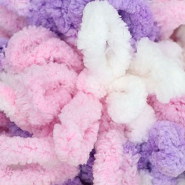 JubileeYarn Fun Finger Loops Yarn - Polyester Jumbo Weight Loop Yarn - 100g/Skein - Purple Pink White - 6 Skeins