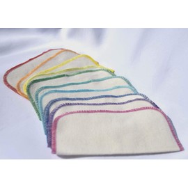 2 Ply Organic Flannel Washable Baby Wipes 8 x 8 Inches Set of 10 Rainbow Assortment