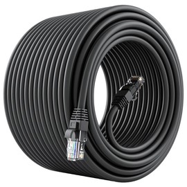 Cat6 Ethernet Patch Cable - CCA Network Cord - UTP, Black:_100 Feet