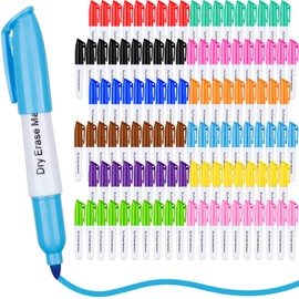 PerKoop 120 Pcs Mini Dry Erase Markers Fine Tip 3.5 Inch Whiteboard Markers Erasable Markers with Cap Clips Low Odor Dry Erase Pen for School Office, Assorted Colors