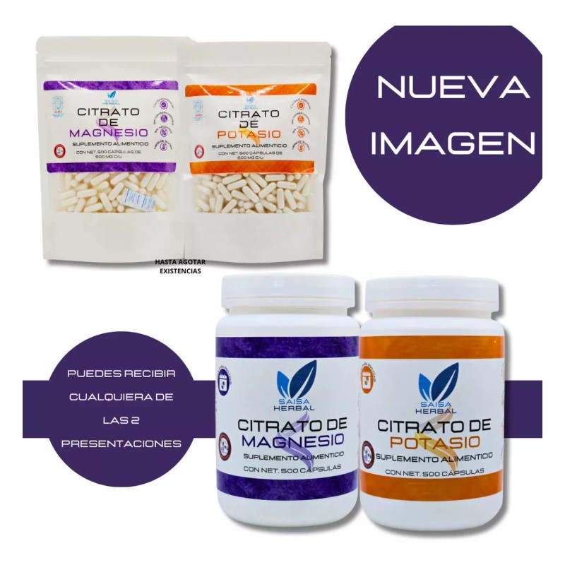 Saisa Herbal Citrato De Magnesio Y Citrato De Potasio 500