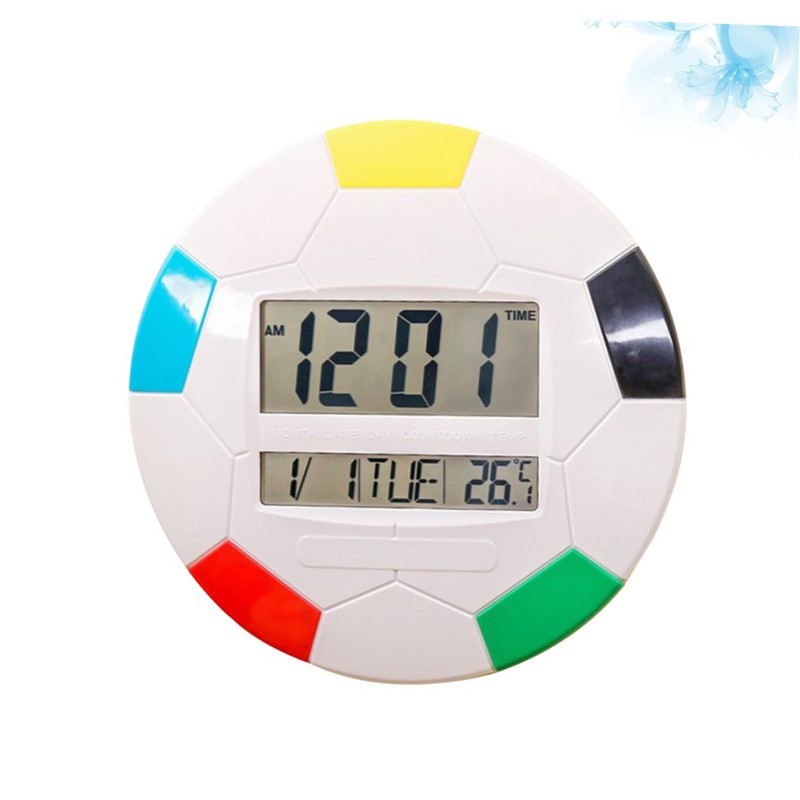 CORHAD Digital Hanging Clock with Temperature and Humidity Simple Round
