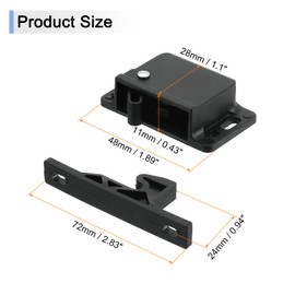 uxcell 2 Pcs Cabinet Door Catch, Cabinet Latch Lock Plastic with Screw for Cupboard Kitchen Closet Wardrobe Door, Black