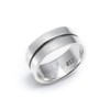 Silverly Women's Men's .925 Sterling Silver Unisex Flat Grooved Band