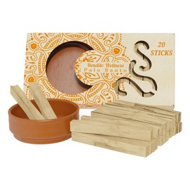 Bendito Wellness Palo Santo Sticks 20-Pack 110g - Free Holder - Ecuadorian, Premium Grade, High Resin, Sustainably Harvested Smudging Wood - Natural Incense for Aromatherapy, Meditation