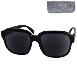 Mini Brille Stylish Sunglasses with Prescription Women's Butterfly, XL Rectangular Chunky or Hexagonal Oversize with Lightweight Plastic Frame, Large Lenses and Case, Reading Sunglasses Women, XL