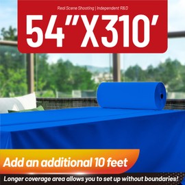 Plastic Table Cloth, 310 Ft X 54 in Disposable Tablecloth Plastic Table Cover Roll with Any Cut Sliding Cutters Premium Plastic Tablecloth Roll for Picnics, Parties, Birthdays, Weddings (Dark Blue)