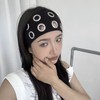 Uchyius Grommet Headband, Y2k Wide Eyelet HeadbandS, Elastic Hairband Grunge