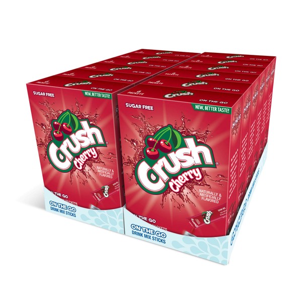 Crush, Cherry– Powder Drink Mix – Sugar Free & Delicious, Makes 72 flavored water beverages