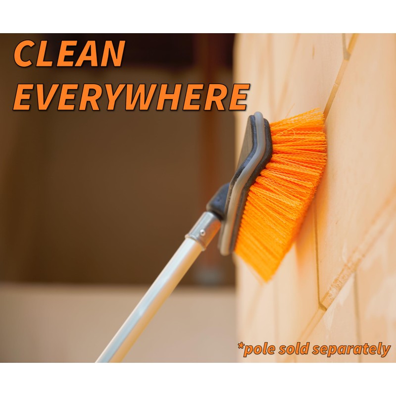 EXTEND-A-REACH Hard Bristle Deck Brush and Scrub Brush Attachment (Pole