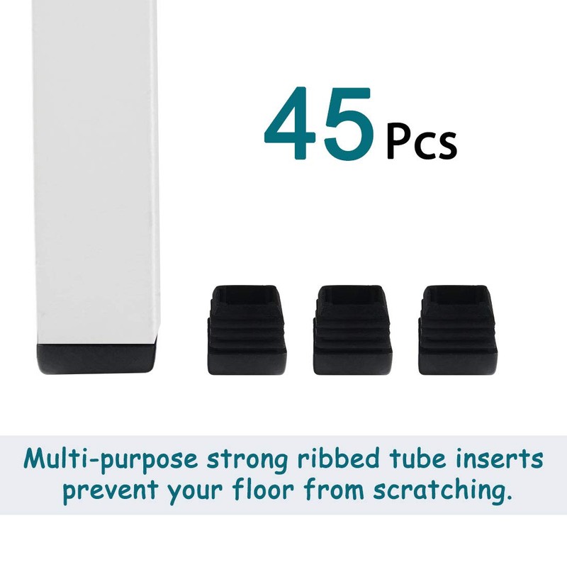 uxcell 45pcs 3/4" 20mm Domed Square Ribbed Insert Finished Cover