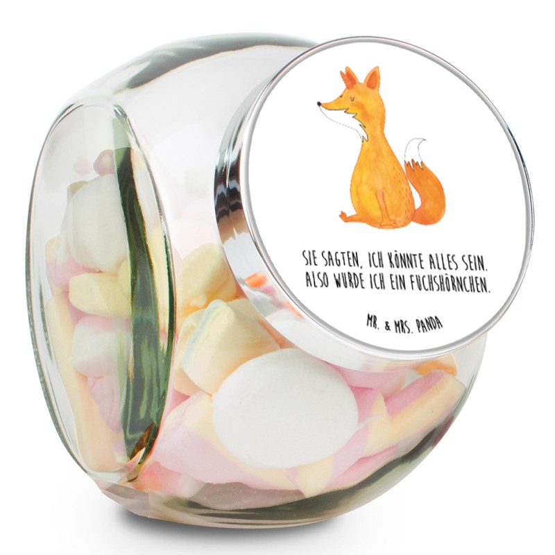 Mr. & Mrs. Panda Bonbonglas Fuchshörnchen L 870ml, Premium Glas,