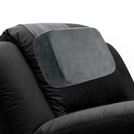 HOMBYS Memory Foam Recliner Headrest Pillow, Adjustable Neck Pillow with Soft Plush Fabric and Supportive Filling, Design for Recliner Sofa Armchair, Recliner Pillows for Head (Dark Grey)