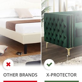 Furniture Cups X-PROTECTOR – 1.7" Caster Cups 4 PCS – Lined Furniture Coasters – Ideal Bed Stoppers – Non Skid Furniture Pads with a Perfect Design – Rubber Furniture Pads - Protect Any Flooring!