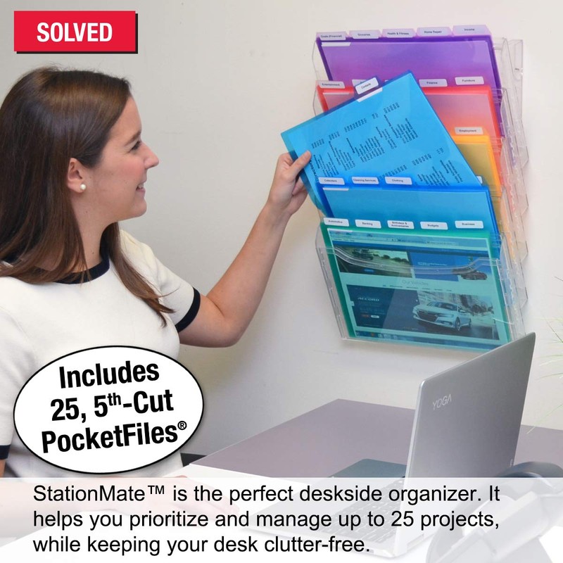 Ultimate Office StationMate Wall File Organizer, 5 Tier Vertical Mount