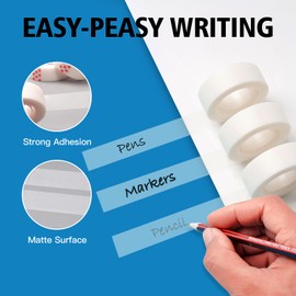 FeFu FeFu 16 Rolls Invisible Tape Refills 3/4 Inch X 1000 in, Translucent Tape for Dispenser Refill 1 Inch Core Easy Tear