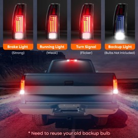 Tail Light + 3rd Third Brake Cargo Lamp for Chevy GMC C1500 K1500 1988-1999, C2500 C3500 K2500 K3500 1988-2000, Silverado 1994-1998, Blazer 1992-1994, High Mount Stop Light Rear LED Taillight Assembly