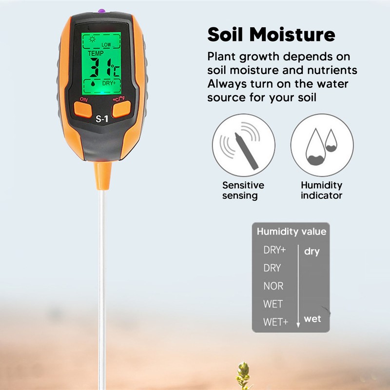 4 in 1 Soil Moisture Meter Inspection Plant Temperature Soil
