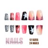 Duck Nails Press On with Junk Nail Charms | Black