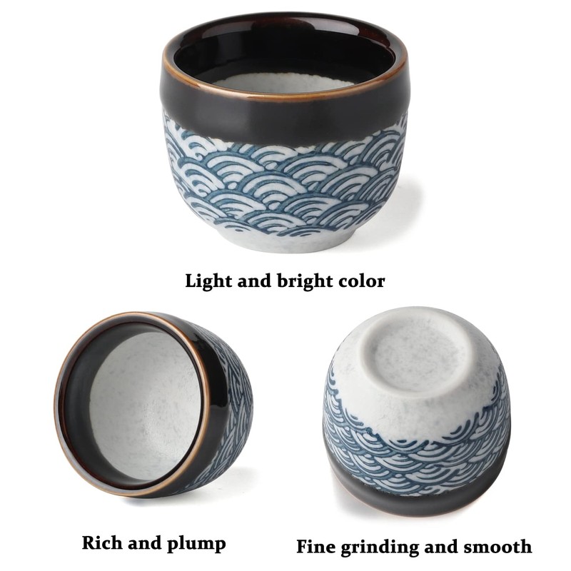 Sake Set Ceramic Japanese Sake Set of 7 include 1