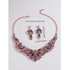 Chargances Fashion Crystal Chunky Statement Necklace Earring Sets Sparkly Rhinestone