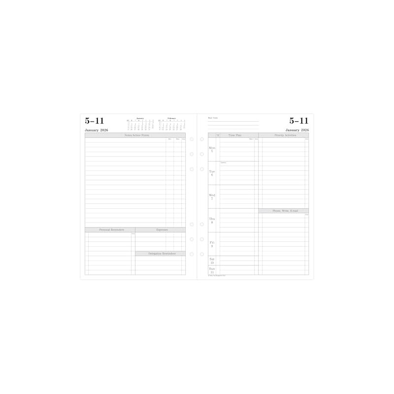 Filofax A5 week to view English 2026 diary 26-TM7051