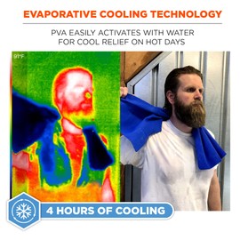 Ergodyne Chill Its 6602 Cooling Towel, Long Lasting Cooling Relief,Lime 29.50" x 0.50"