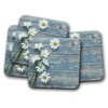 4 Set - Pretty Daisies Coaster - Daisy Flowers Wood