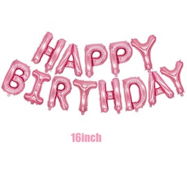 Makfort Birthday Decoration Rose Gold Happy Birthday Foil Balloons Garland With Confetti Balloons Rose Gold For Birthday Party Decoration Girls And Women