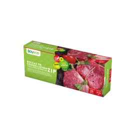 Bayeco - Small freezer bags - airtight zip - easy storage of your food - convenient dispenser - pack of 20, blue, 17 x 25 cm
