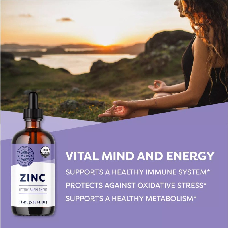 Vimergy Organic Liquid Zinc, 57 Servings – Supports Immune Health